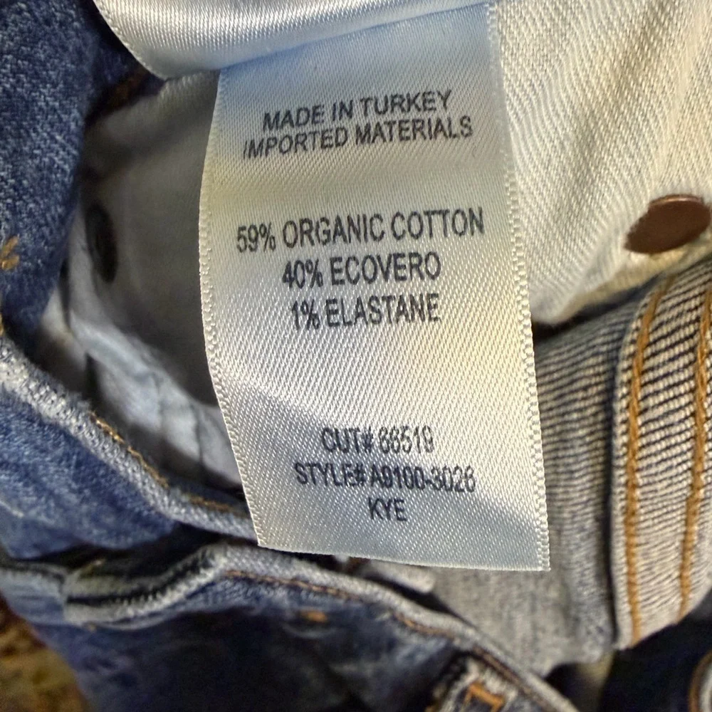 AGOLDE KYE Medium Wash Raw Hem Straight Leg Jean. Size 26. Retail $230 - Picture 5 of 6